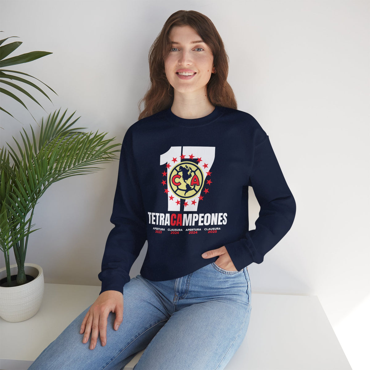Club América — 17 four-time champion Unisex Heavy Blend™ Crewneck Sweatshirt – official Club América licensed merch (view 9)