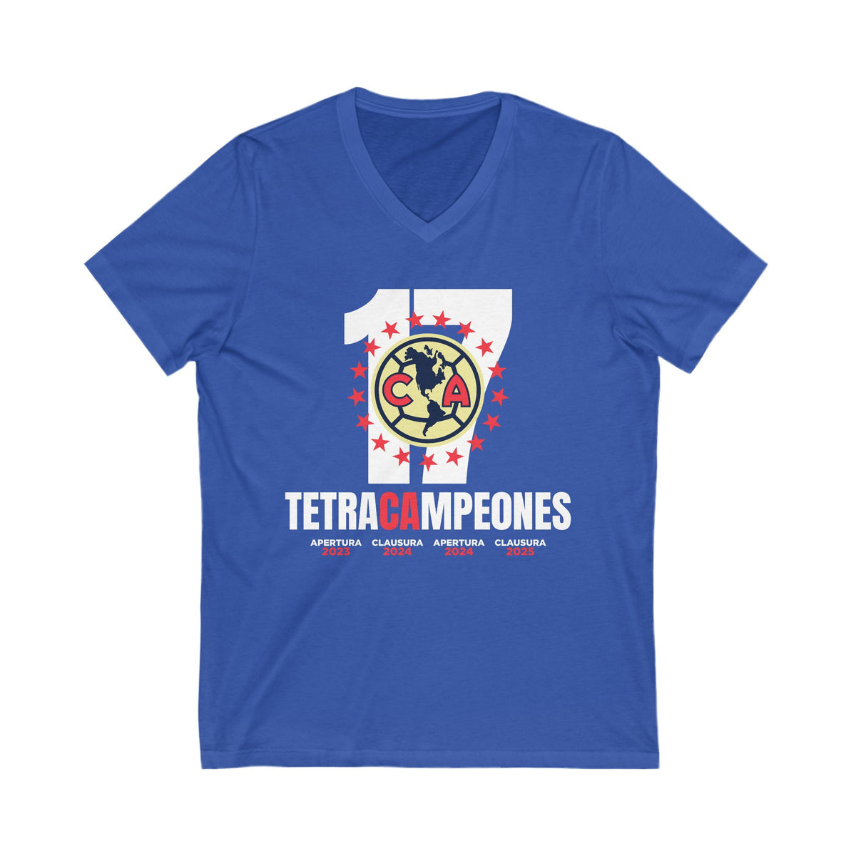 Club América Tetracampeones – V-Neck T-Shirt – official Club América licensed merch (view 2)