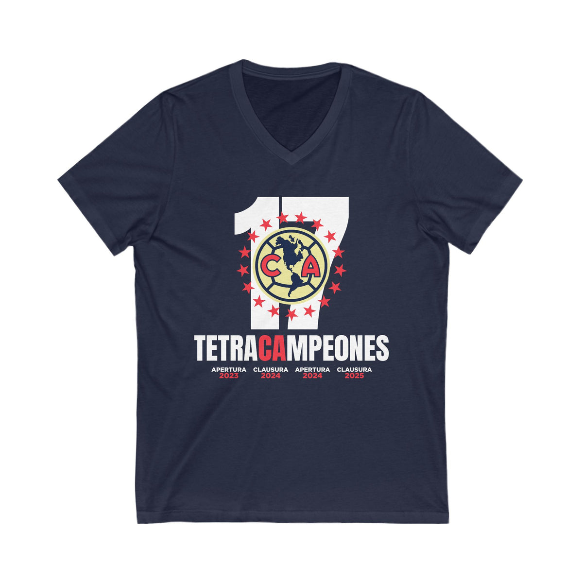 Club América Tetracampeones – V-Neck T-Shirt – official Club América licensed merch (view 3)