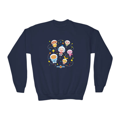 Plim Plim Sudadera Juvenil de Cuello Redondo Astronautas