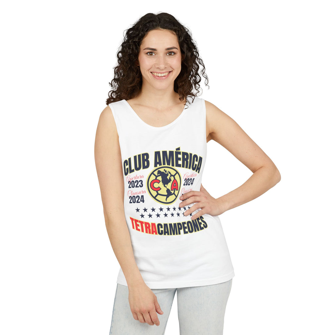 Club América Tetracampeones Tank Top Collection - Unisex Garment-Dyed Shirt