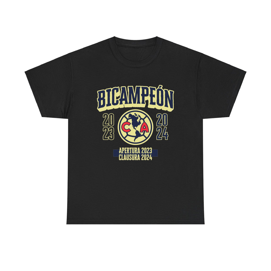 Club America Unisex Tee - Bicampeon Negro y Azul