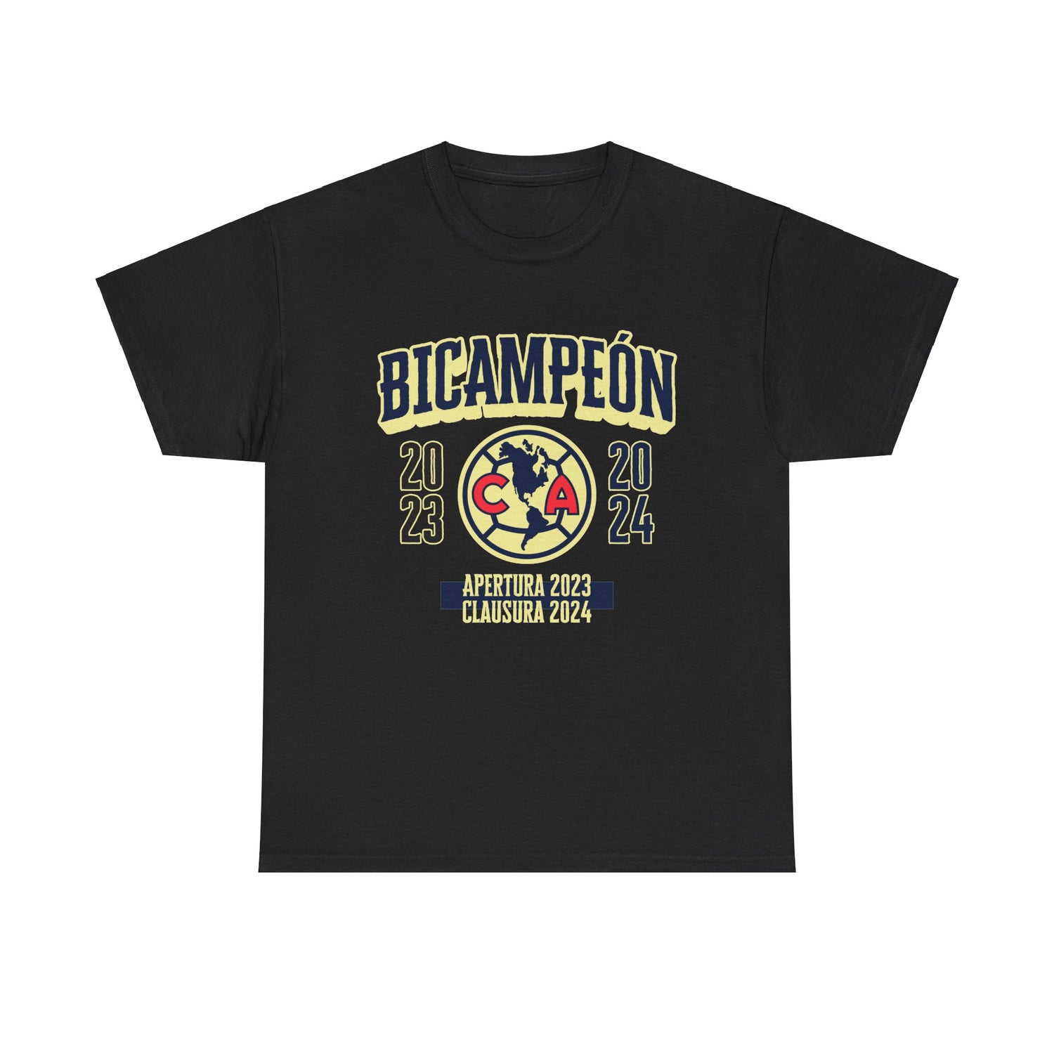 Club America Unisex Tee - Bicampeon Negro y Azul