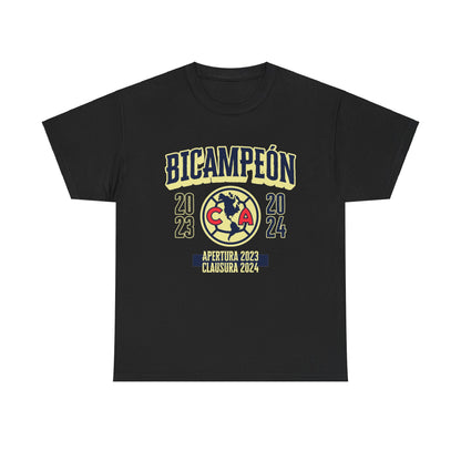Club America Unisex Tee - Bicampeon Negro y Azul