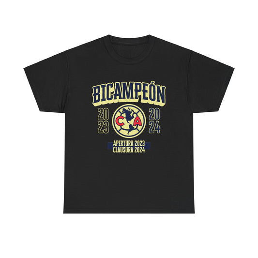 Club America Unisex Tee - Bicampeon Negro y Azul
