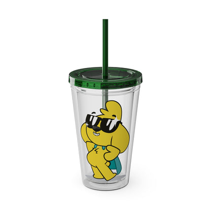 Mikecrack Acrylic Tumbler with Straw