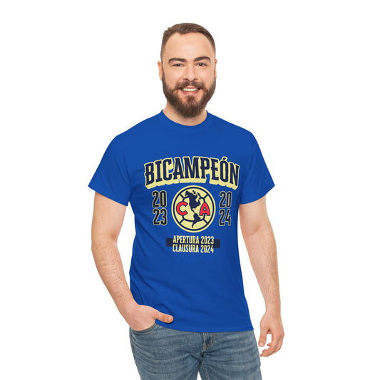 Club America Unisex Tee - Bicampeon Negro y Azul