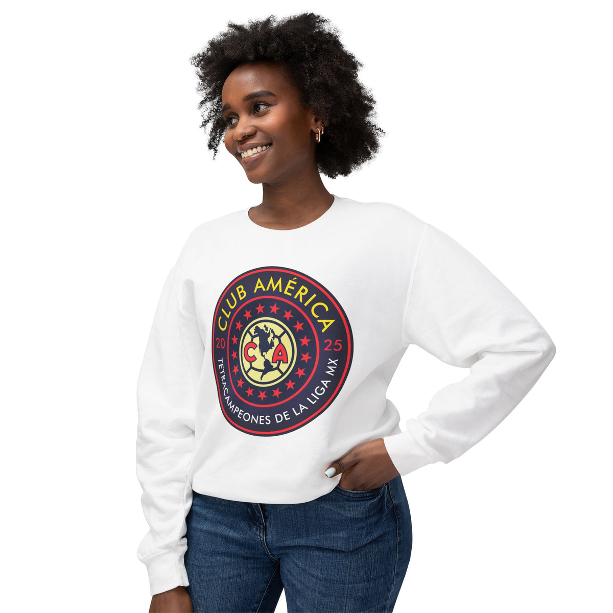 Club América — 17 four-time champion Unisex Lightweight Crewneck Sweatshirt