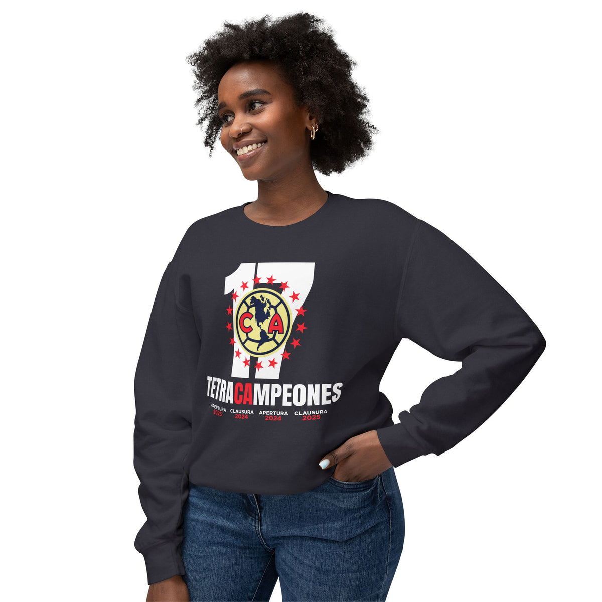 Club América — 17 four-time champion Unisex Lightweight Crewneck Sweatshirt