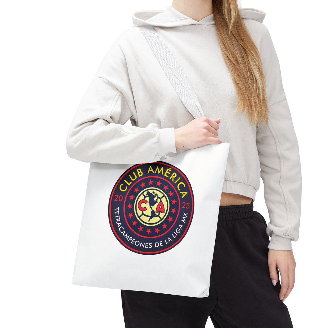 Club América Tetracampeones Tote Bag - Iconic Crest and Bold Lettering
