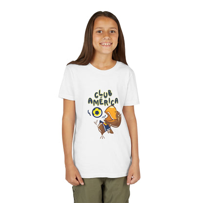 Club América Youth Kids Tee -  Collection, Eagle Mascot, Yellow &amp; Blue Colors