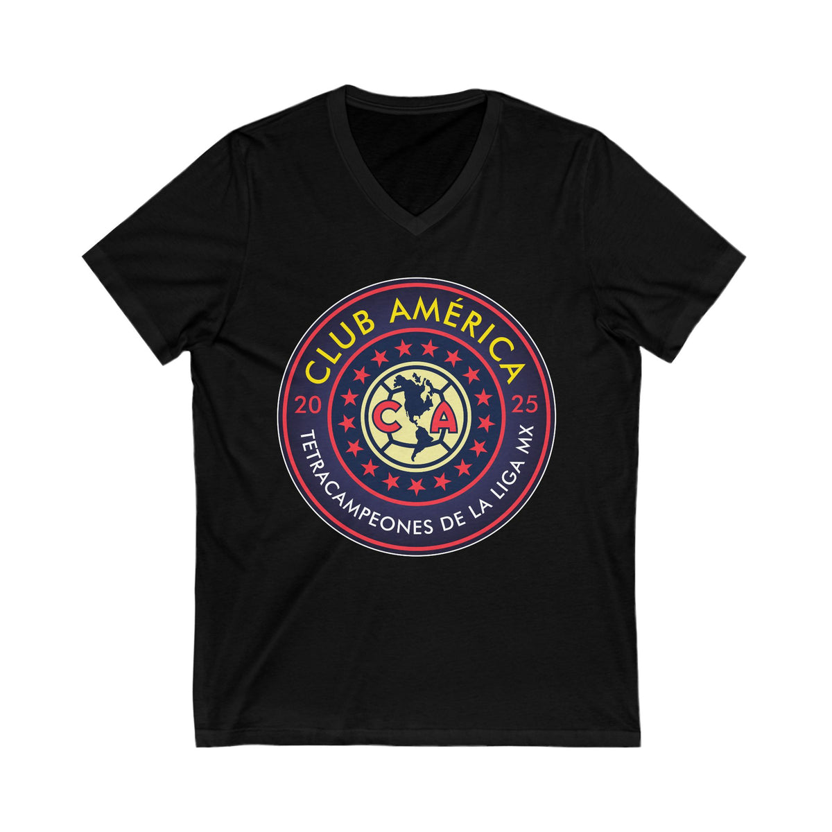 Club América Tetracampeones – V-Neck T-Shirt – official Club América licensed merch