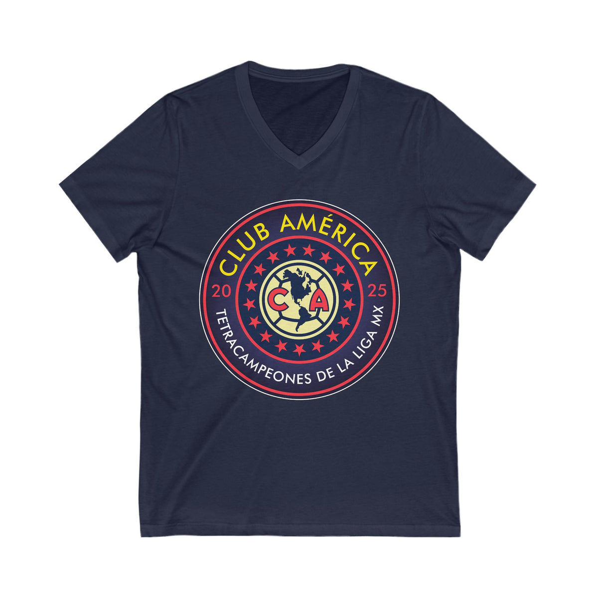 Club América Tetracampeones – V-Neck T-Shirt – official Club América licensed merch (view 3)
