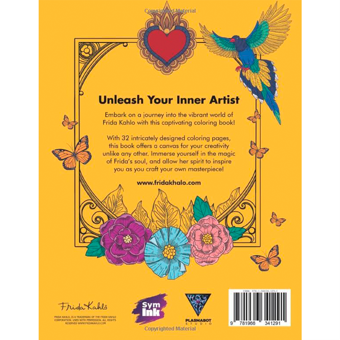 Frida Kahlo - Official Coloring Book: A Journey Through 64 Pages of Art