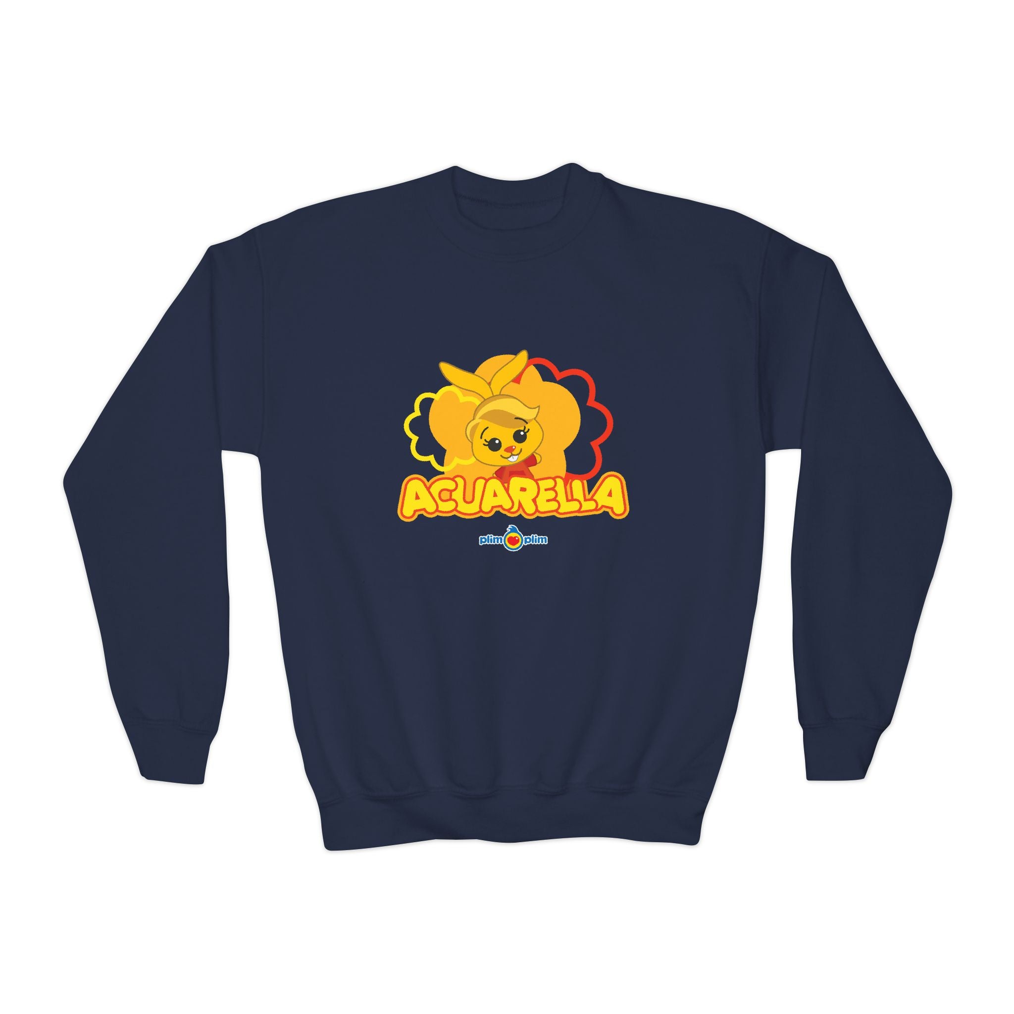 Plim Plim Sudadera Juvenil de Cuello Redondo Acuarella