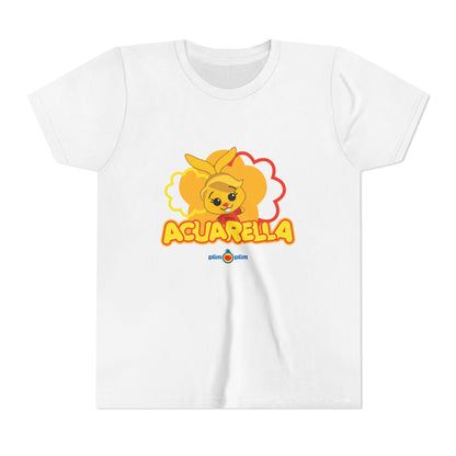 Plim Plim Camiseta Juvenil de Manga Corta Acuarella