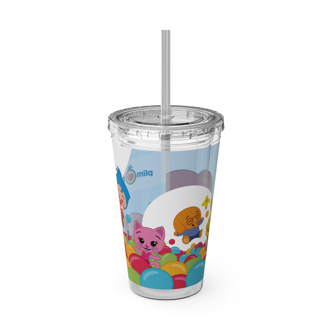 Plim Plim Sunsplash Tumbler with Straw, 16oz