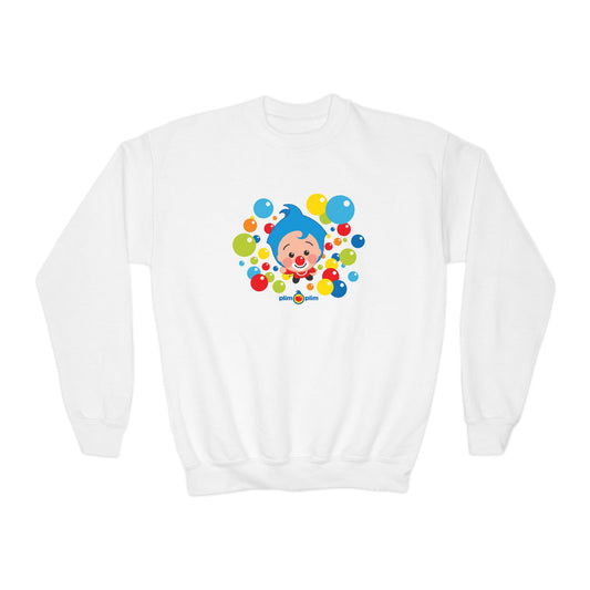 Plim Plim Sudadera Juvenil de Cuello Redondo Burbujas