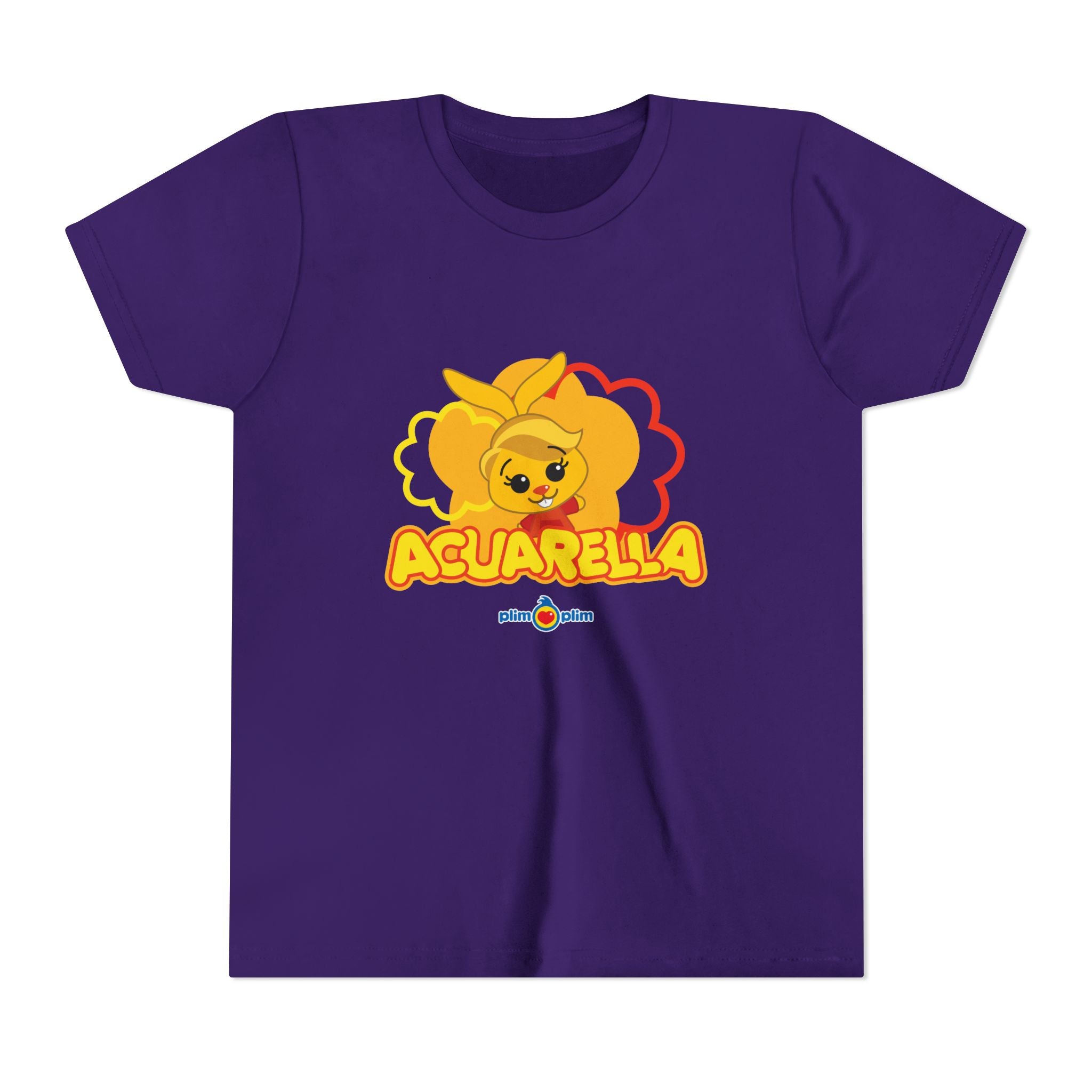 Plim Plim Camiseta Juvenil de Manga Corta Acuarella