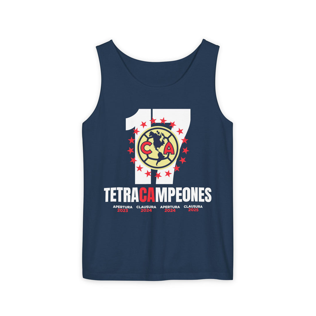Club América Tetracampeones Tank Top Collection - Unisex Garment-Dyed Shirt – official Club América licensed merch (view 3)