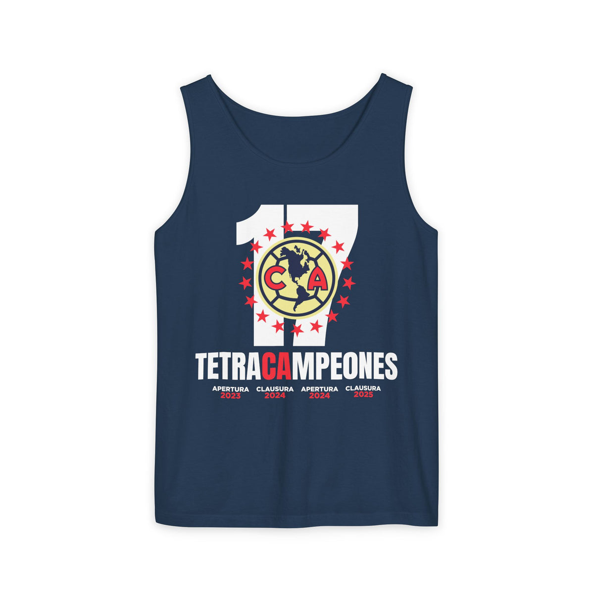 Club América Tetracampeones Tank Top Collection - Unisex Garment-Dyed Shirt – official Club América licensed merch (view 3)