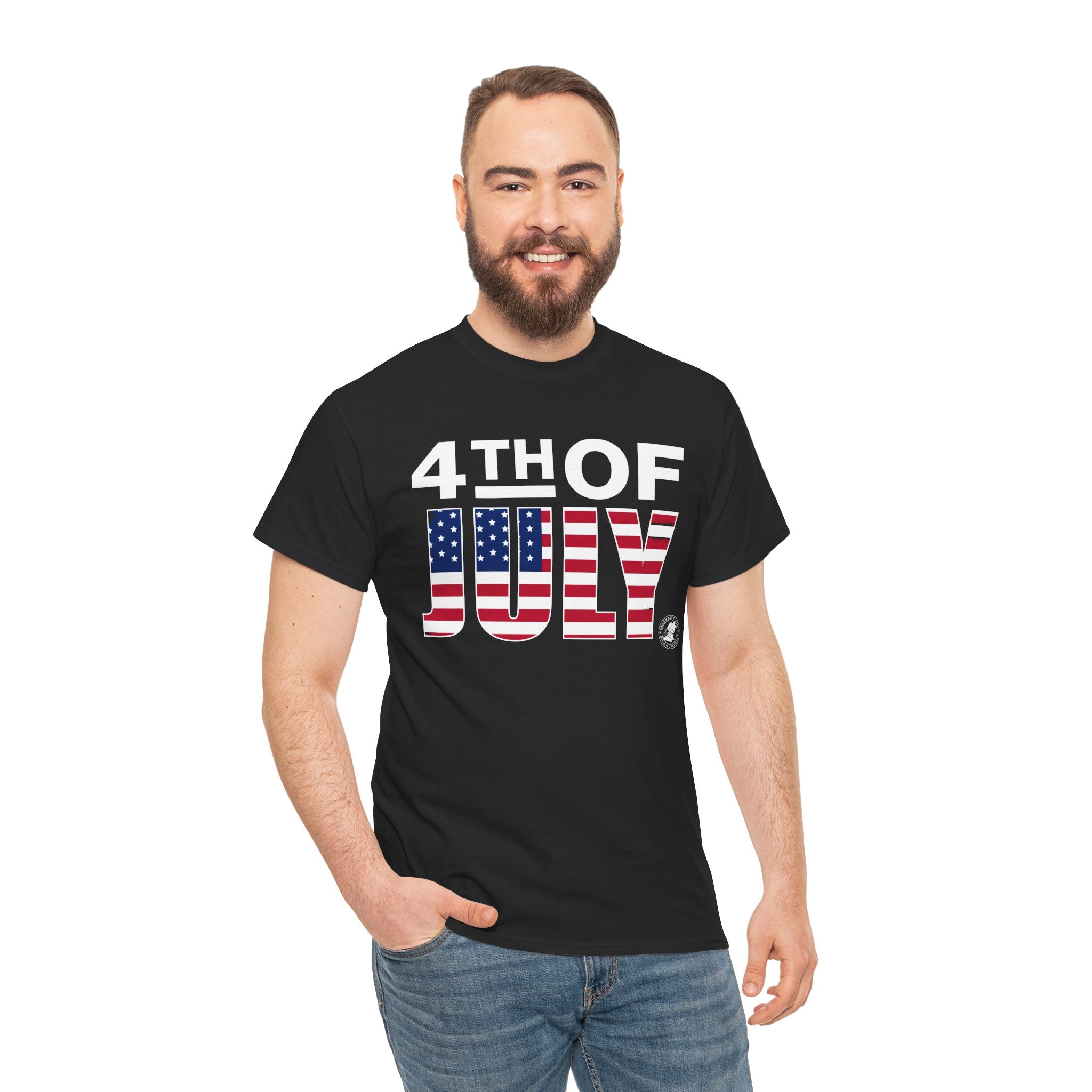 Fourth of July Unisex Tee with Minimalist US Flag Design