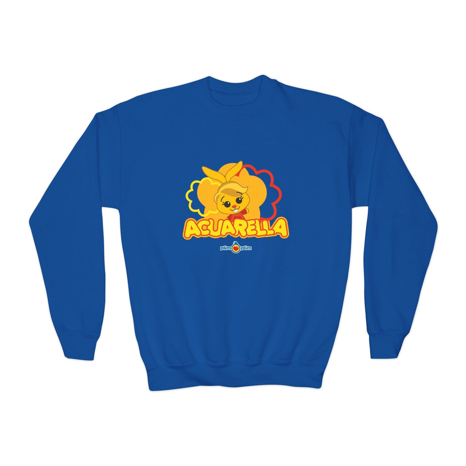 Plim Plim Sudadera Juvenil de Cuello Redondo Acuarella