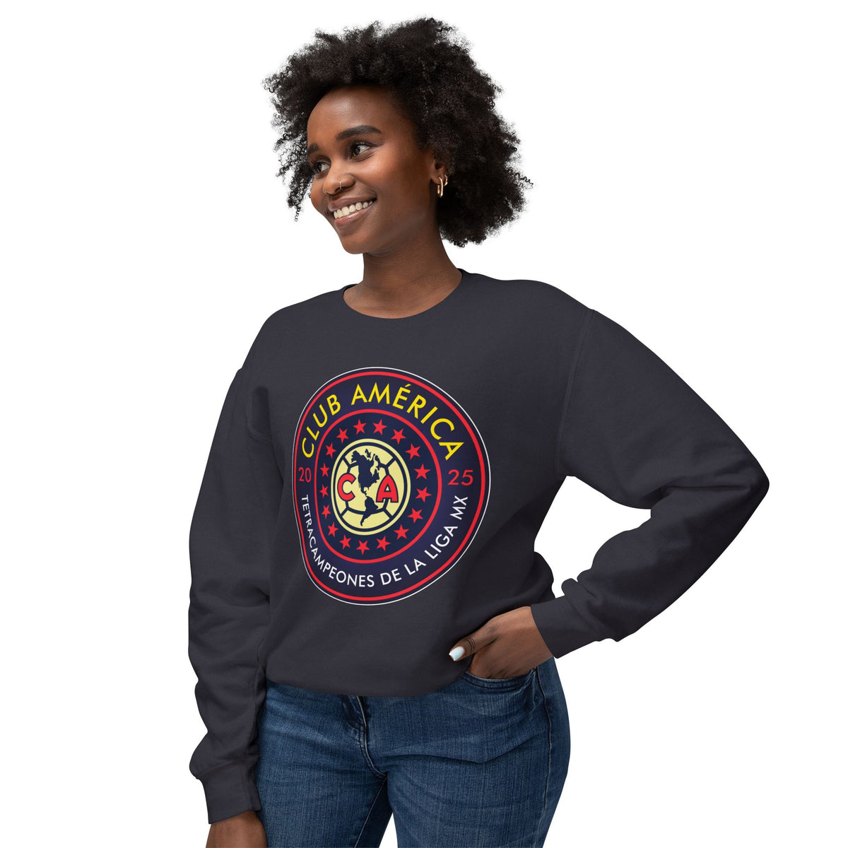 Club América — 17 four-time champion Unisex Lightweight Crewneck Sweatshirt