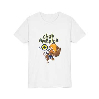 Club América Youth Kids Tee -  Collection, Eagle Mascot, Yellow &amp; Blue Colors