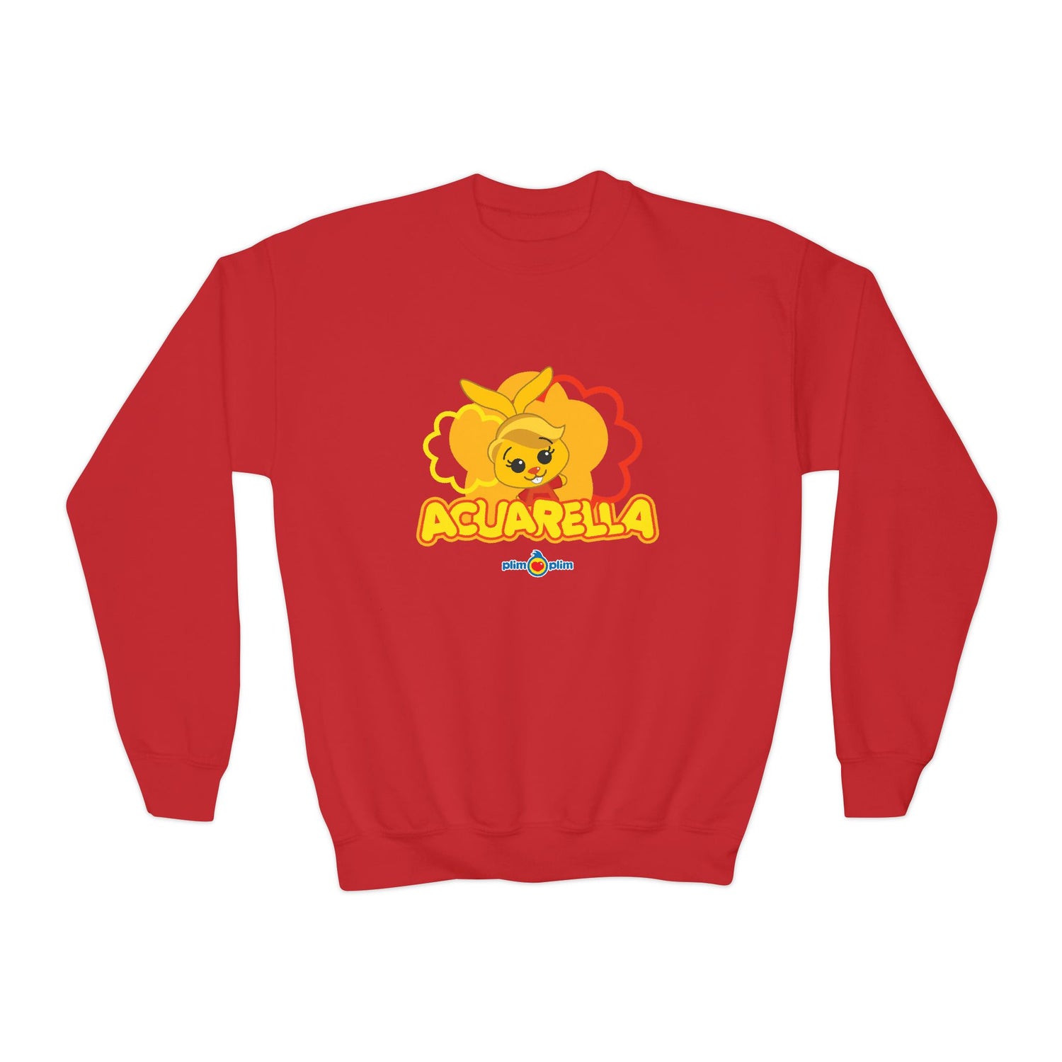 Plim Plim Sudadera Juvenil de Cuello Redondo Acuarella