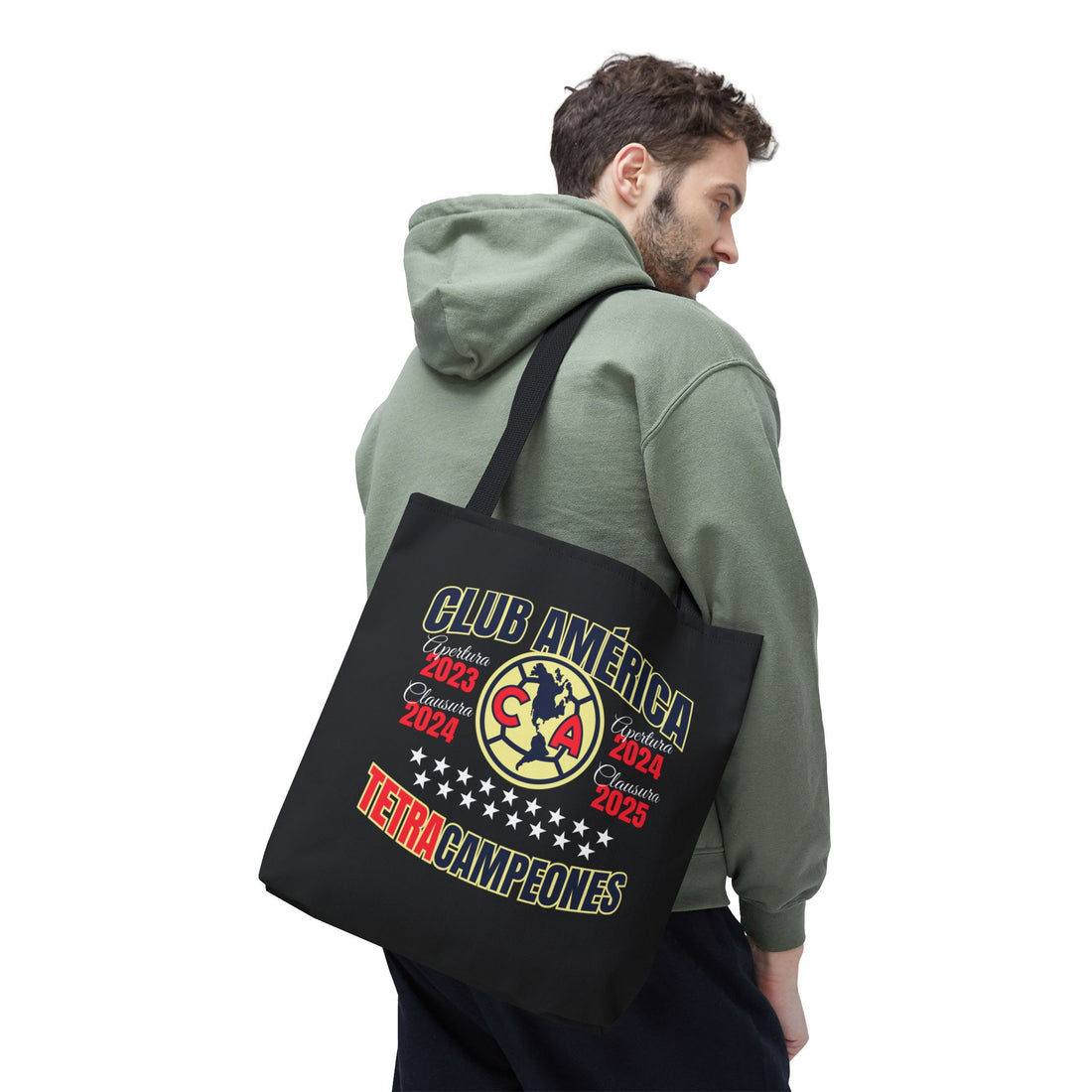Club América Tetracampeones Tote Bag - Iconic Crest and Bold Lettering
