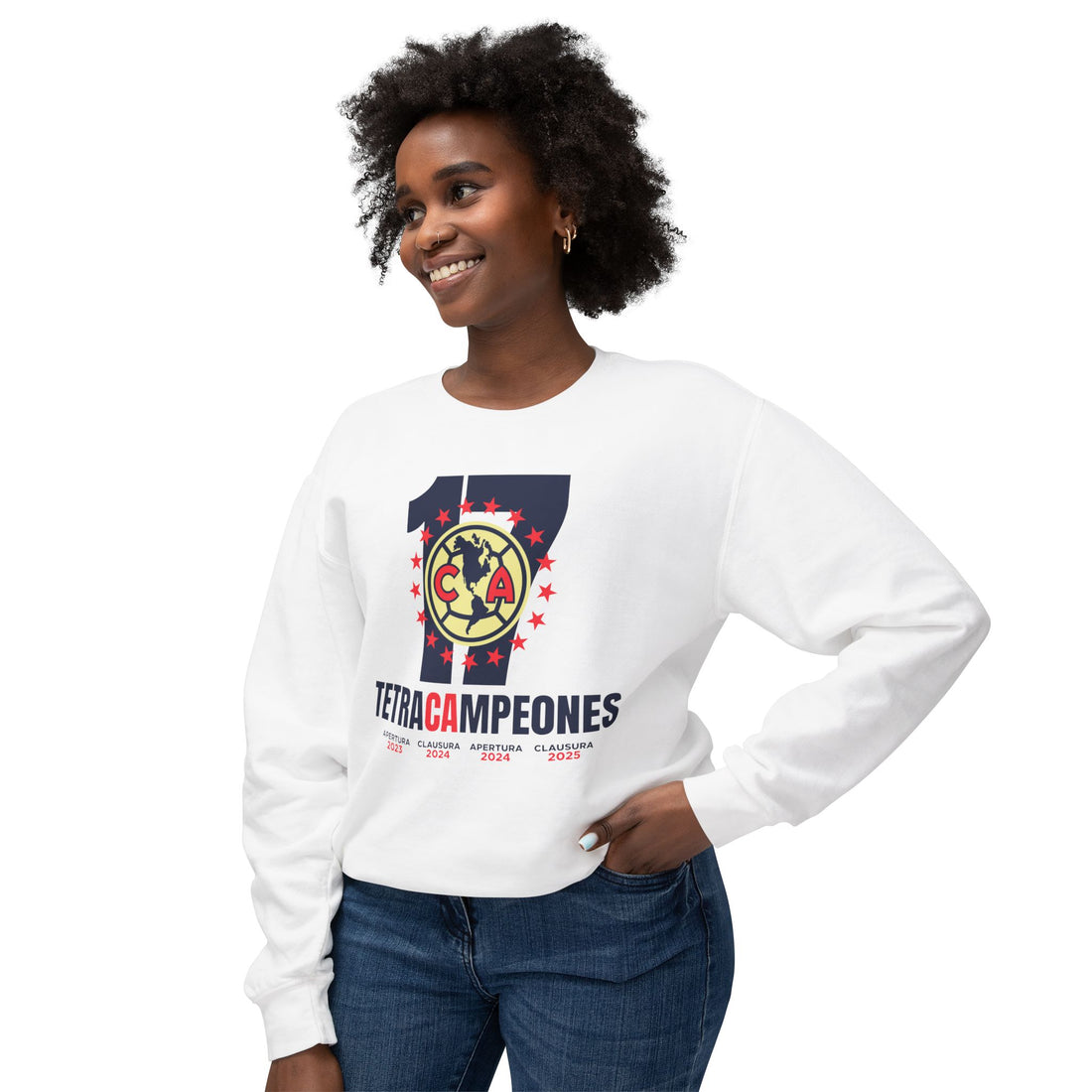 Club América — 17 four-time champion  Unisex Lightweight Crewneck Sweatshirt