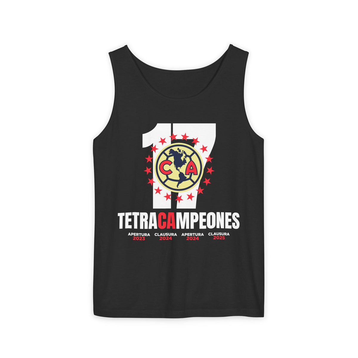 Club América Tetracampeones Tank Top Collection - Unisex Garment-Dyed Shirt – official Club América licensed merch (view 2)