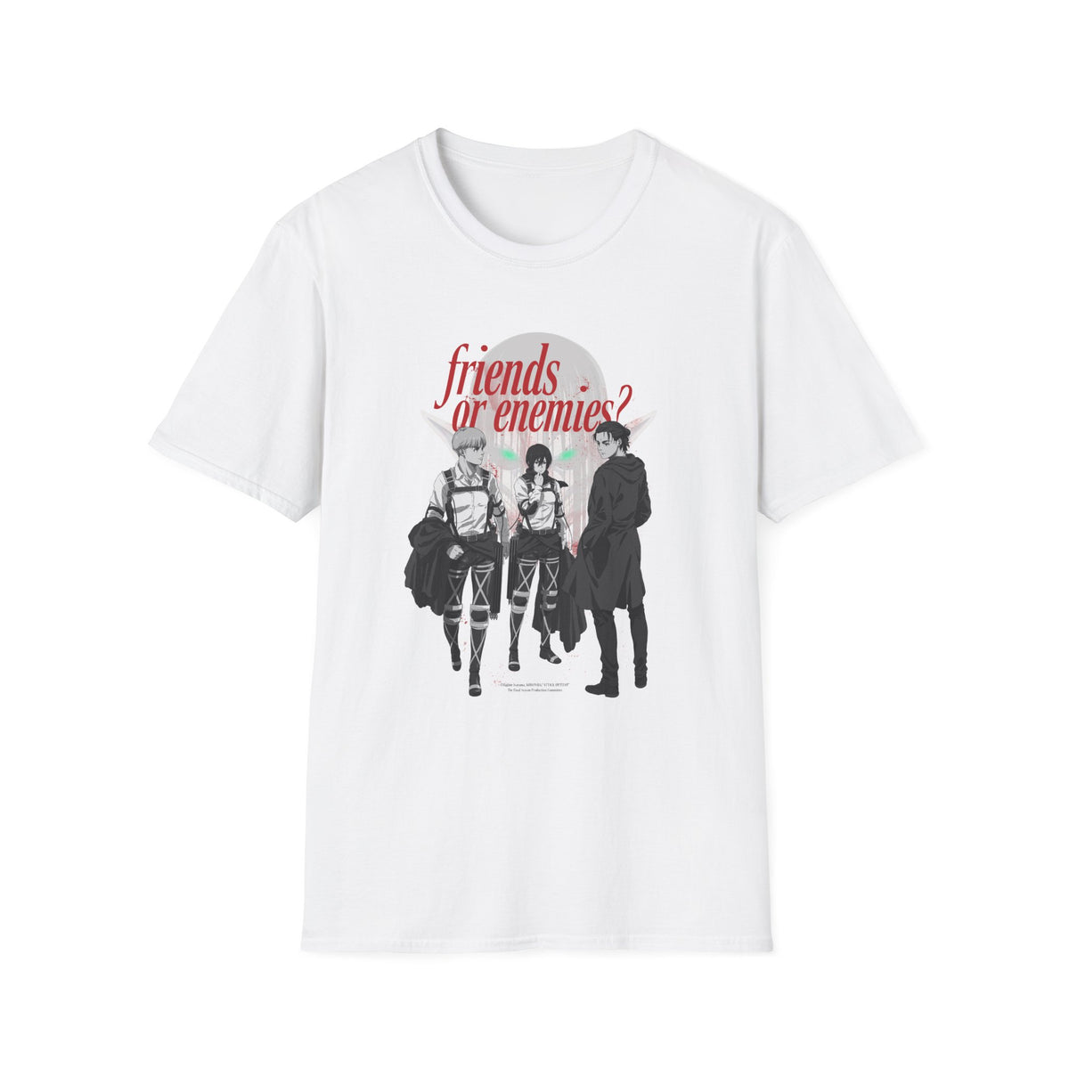 Attack on Titan Final Season - "Friends or Enemies?" T-shirt – official Attack on Titan licensed merch (view 3)