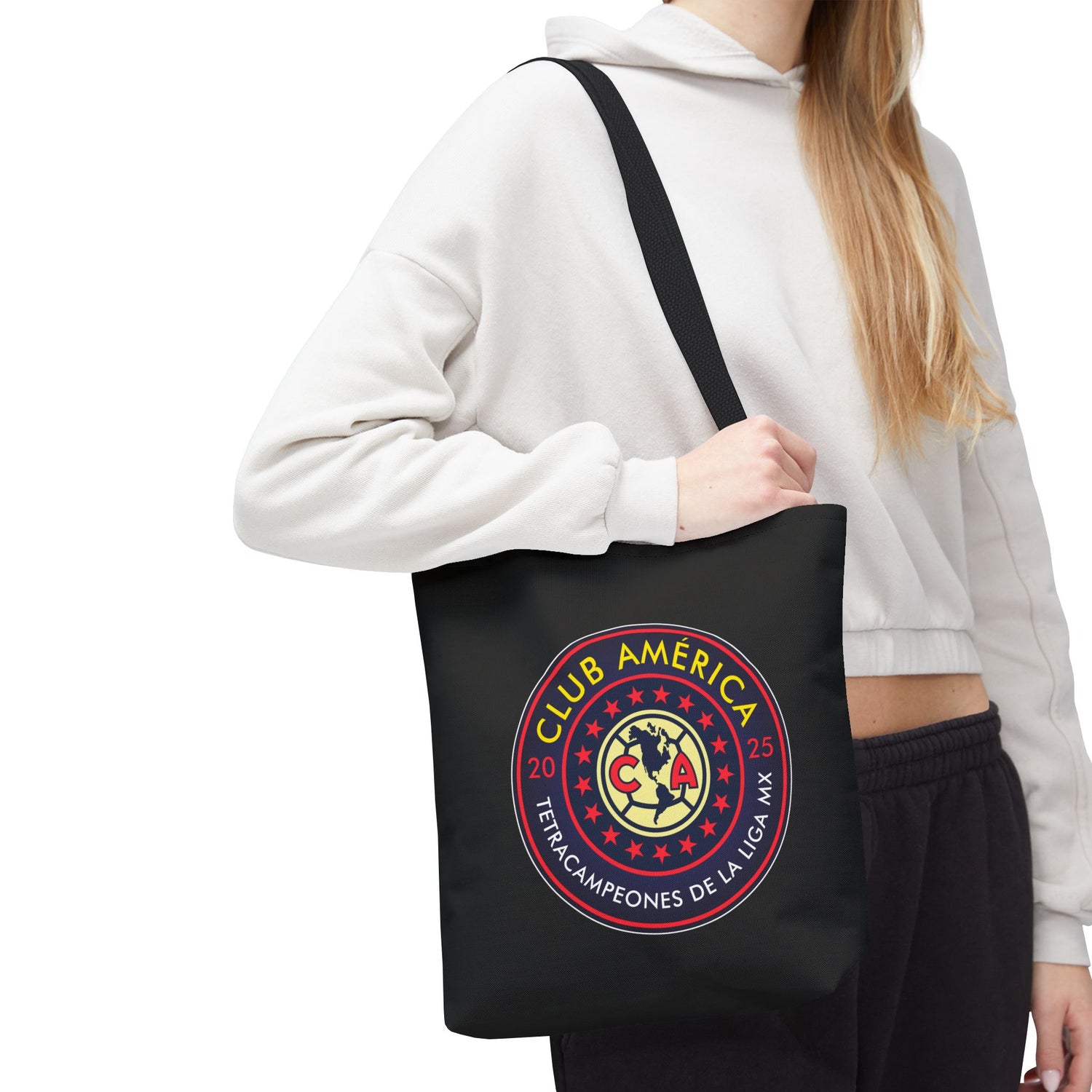 Club América Tetracampeones Tote Bag - Iconic Crest and Bold Lettering