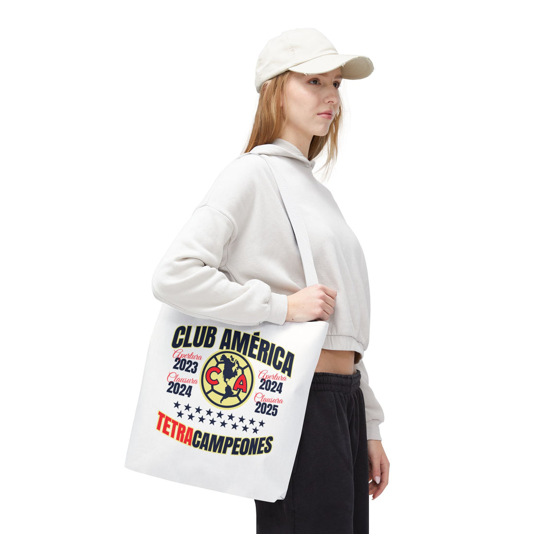 Club América Tetracampeones Tote Bag - Iconic Crest and Bold Lettering