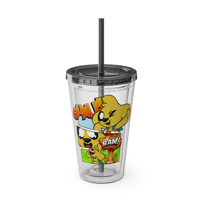 Mikecrack Acrylic Tumbler with Straw