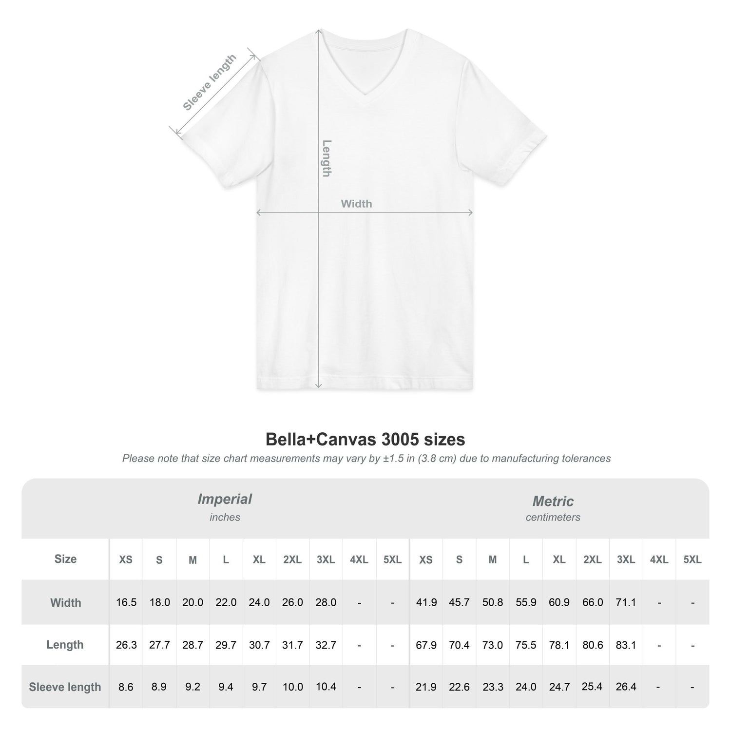 Unisex Jersey Short Sleeve V-Neck Tee