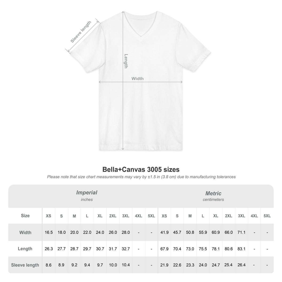 Unisex Jersey Short Sleeve V-Neck Tee