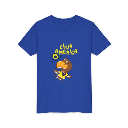 Club América Youth Kids Tee -  Collection, Eagle Mascot, Yellow &amp; Blue Colors