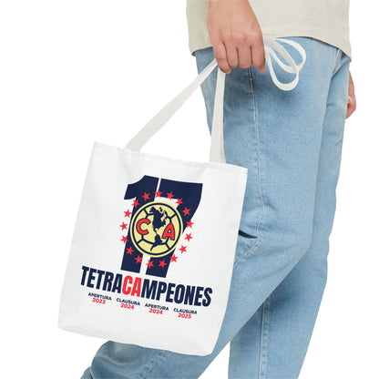 Club América Tetracampeones Tote Bag - Iconic Crest and Bold Lettering