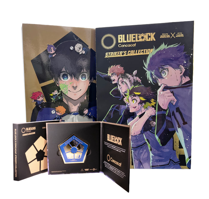BLUE LOCK x Concacaf Striker's Collection - Set Elite de medallas de metal: medalla coleccionable y premium, caja de exhibición y manga exclusivo